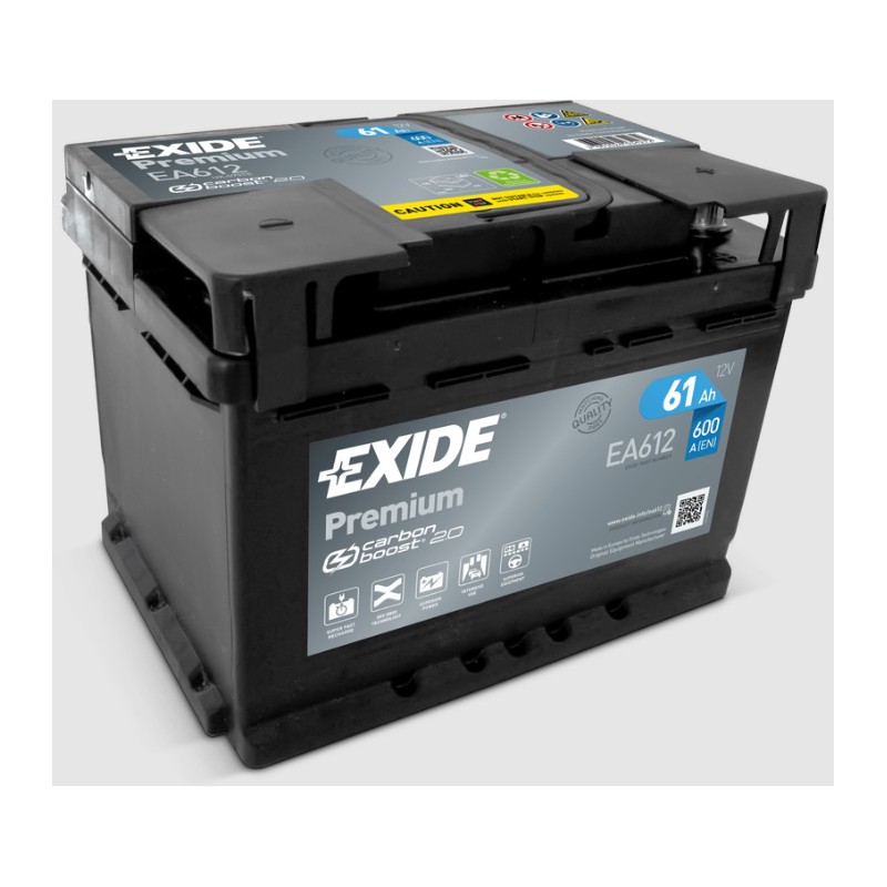 Akumulator EXIDE 61Ah 600A 12V P+ EA612