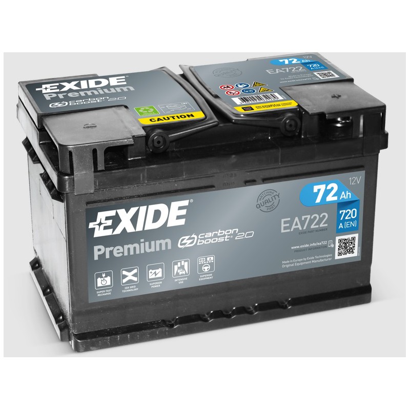 Akumulator EXIDE 72Ah 720A 12V P+ EA722