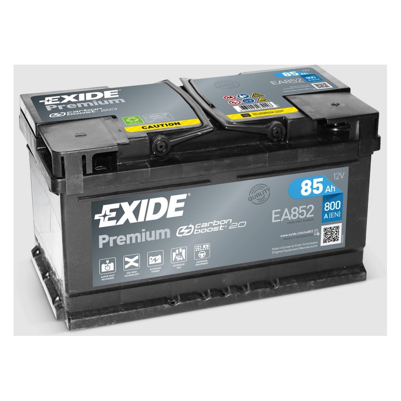 Akumulator EXIDE 85Ah 800A 12V P+ EA852