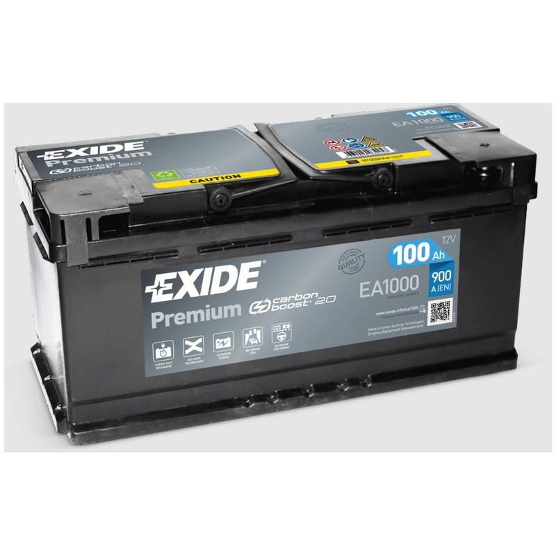 Akumulator EXIDE 100Ah 900A 12V P+ EA1000