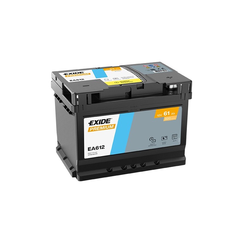Akumulator EXIDE 61Ah 600A 12V P+ EA612