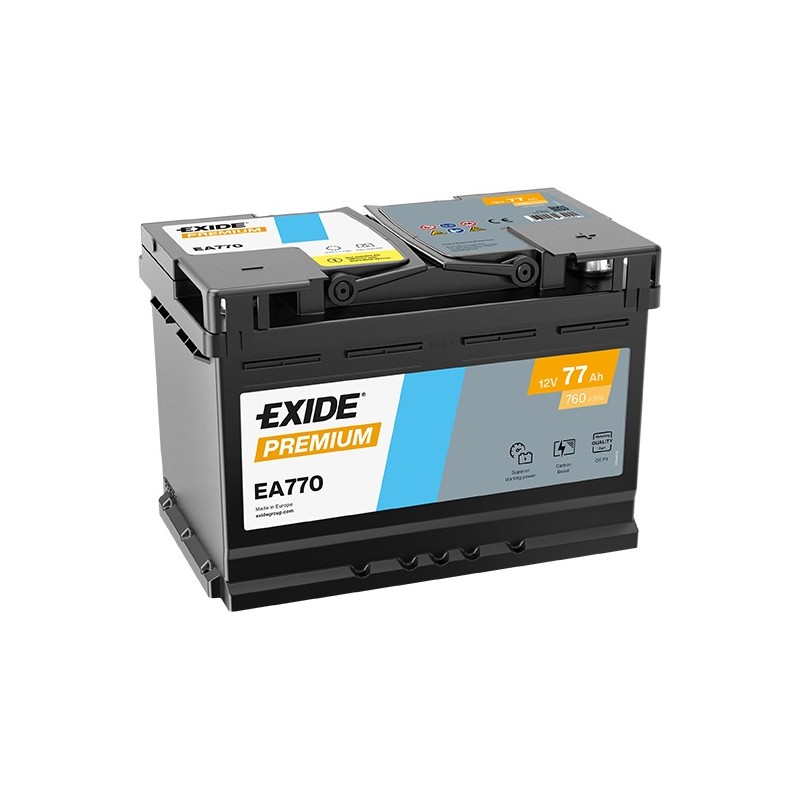 Akumulator EXIDE 77Ah 760A 12V P+ EA770