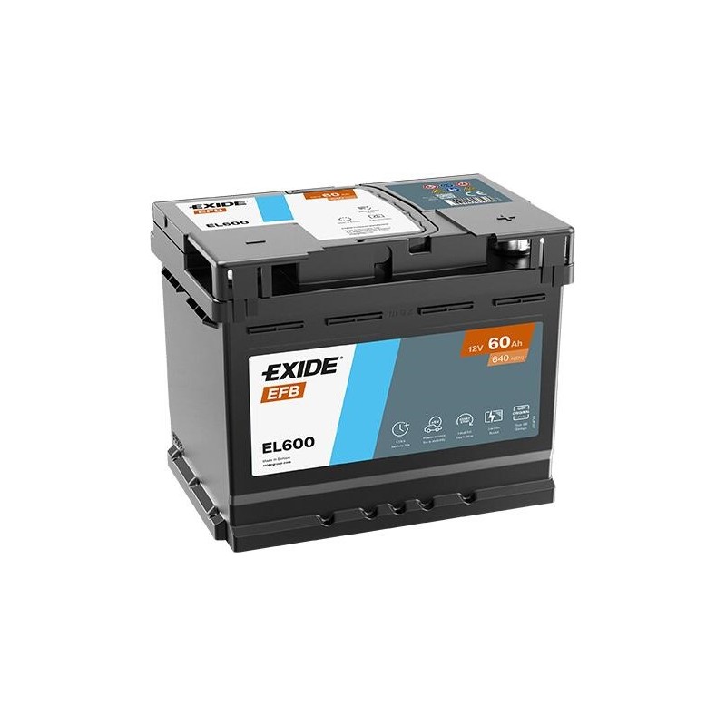Akumulator EXIDE 60Ah 640A 12V P+ EL600 EFB