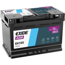 Akumulator EXIDE 70Ah 760A 12V P+ EK720 AGM