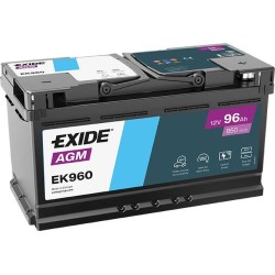 Akumulator EXIDE 96Ah 850A 12V P+ EK960 AGM